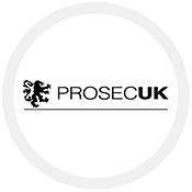 Prosec company logo with an animal crest on the right hand side.
